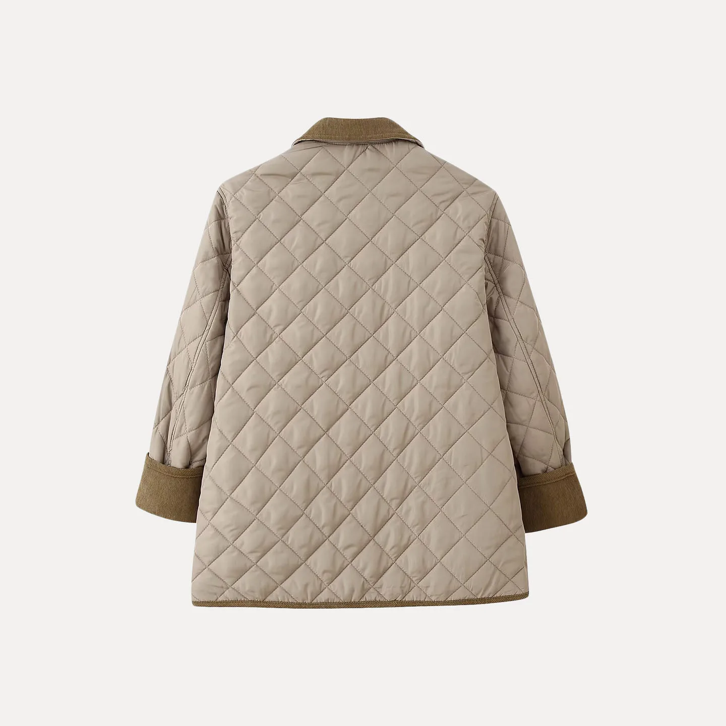 Loose Fit Quilted Coat Diamond Pattern Turn-down Collar Versatile Outerwear for Women Autumn 2025 Faion Personalized Z