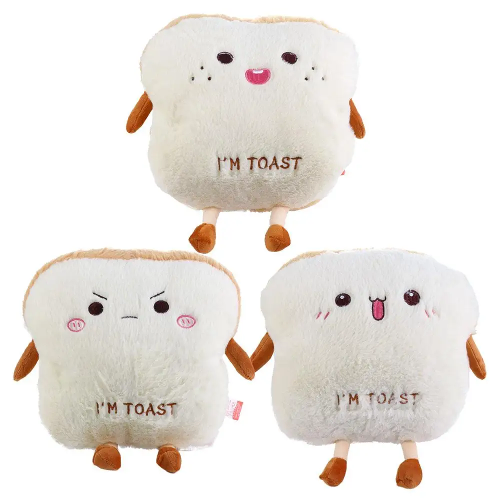 Cute  Simulation Toast Bed Cushion   Stuffed Cushion  Bread Pillow Sleep Pillow Warm Hand Pillow
