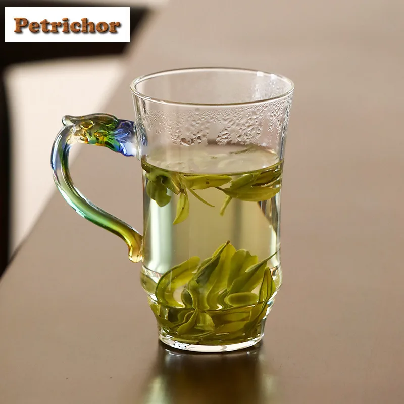 

260ml Glass Dragon Handle Coffee Mug Beer Cup Afternoon Tea Mug Water Ice Cold Juice Jug Personal Office Water Cup Teaset Craft