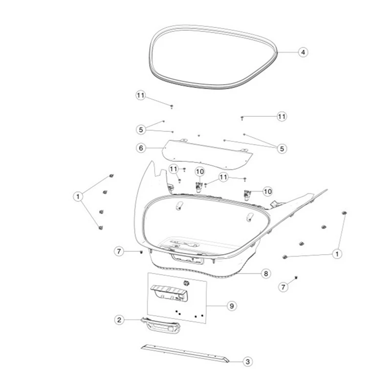 1 pçs 1090492-00-b tronco do carro frunk weatherstrip selo de borracha 109049200b bagagem vedação tira dianteira para tesla modelo 3 2017-2023