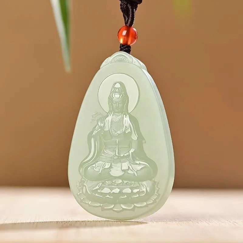 

Подвеска из натуральной чистой бутылки Гуаньинь Бодхисаттвы, изысканные модные универсальные украшения