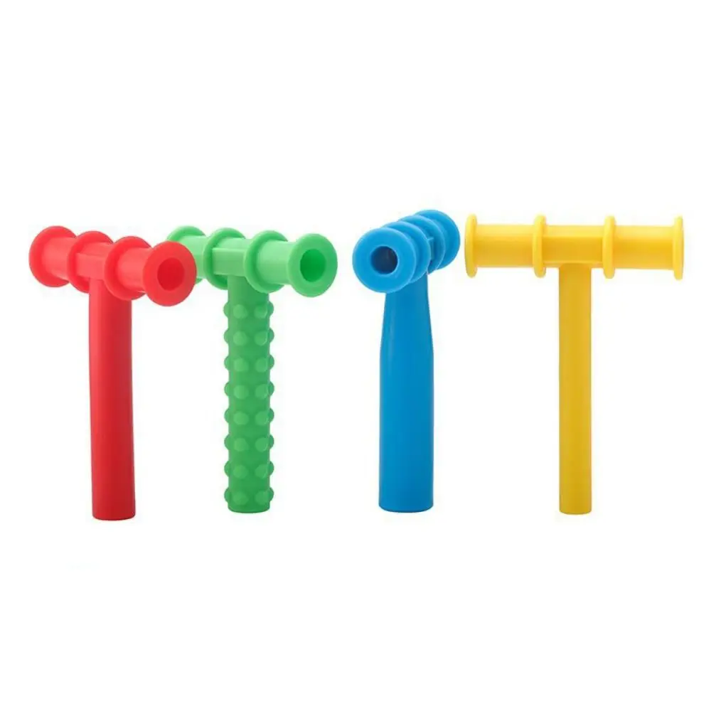 Silicone Teether Speech Therapy Teeth Massager Adult Children Speak Oral Muscle Rehabilitation Training Chewing Tube