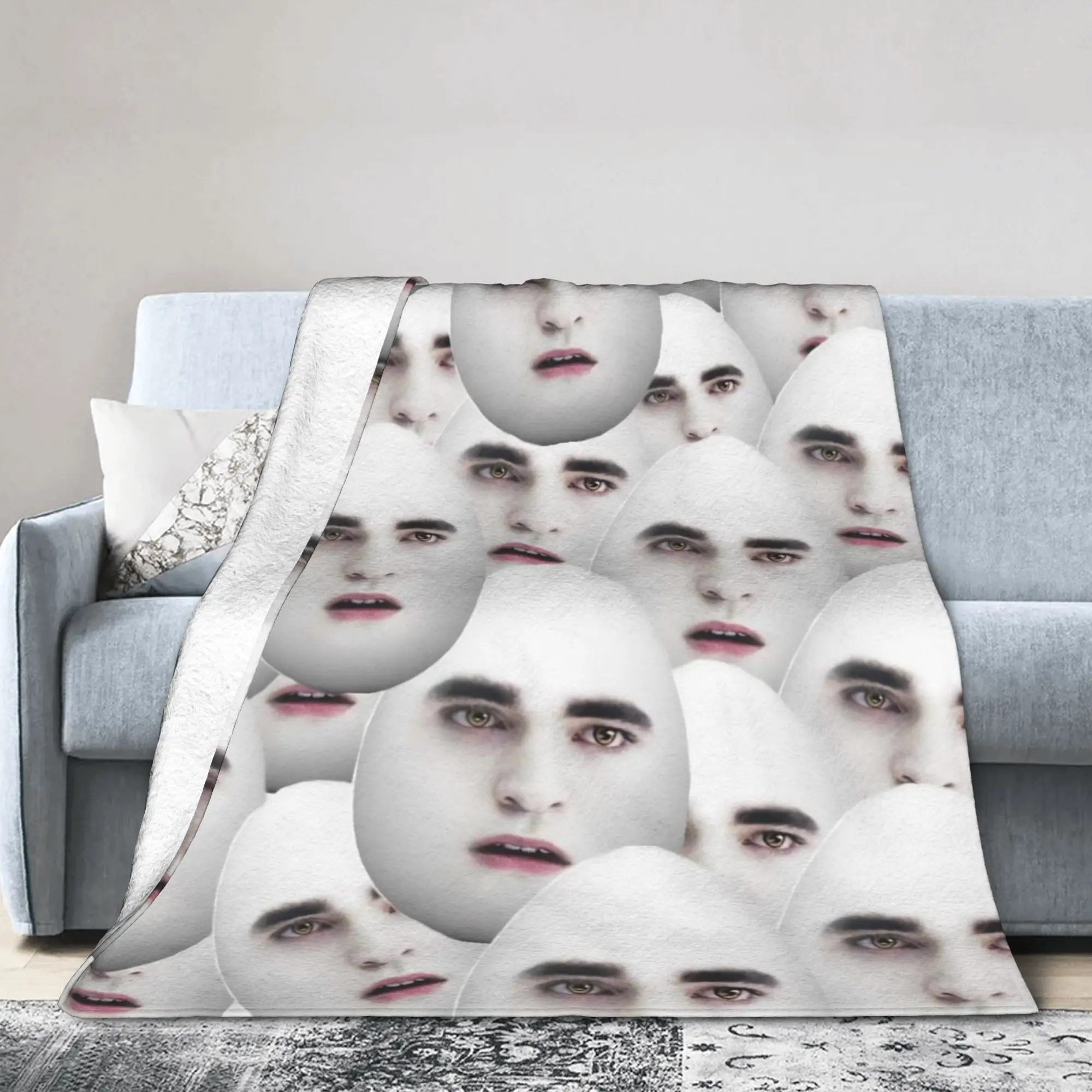 Funny Eggward Meme  Blanket Twilight Edward Cullen Fleece Funny Warm Throw Blanket for Home Decoration