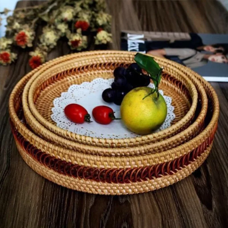 

Vine Weaving Fruit Plate Fashionable Handmade Storage Plate Tea Ceremony Accessories Creativity