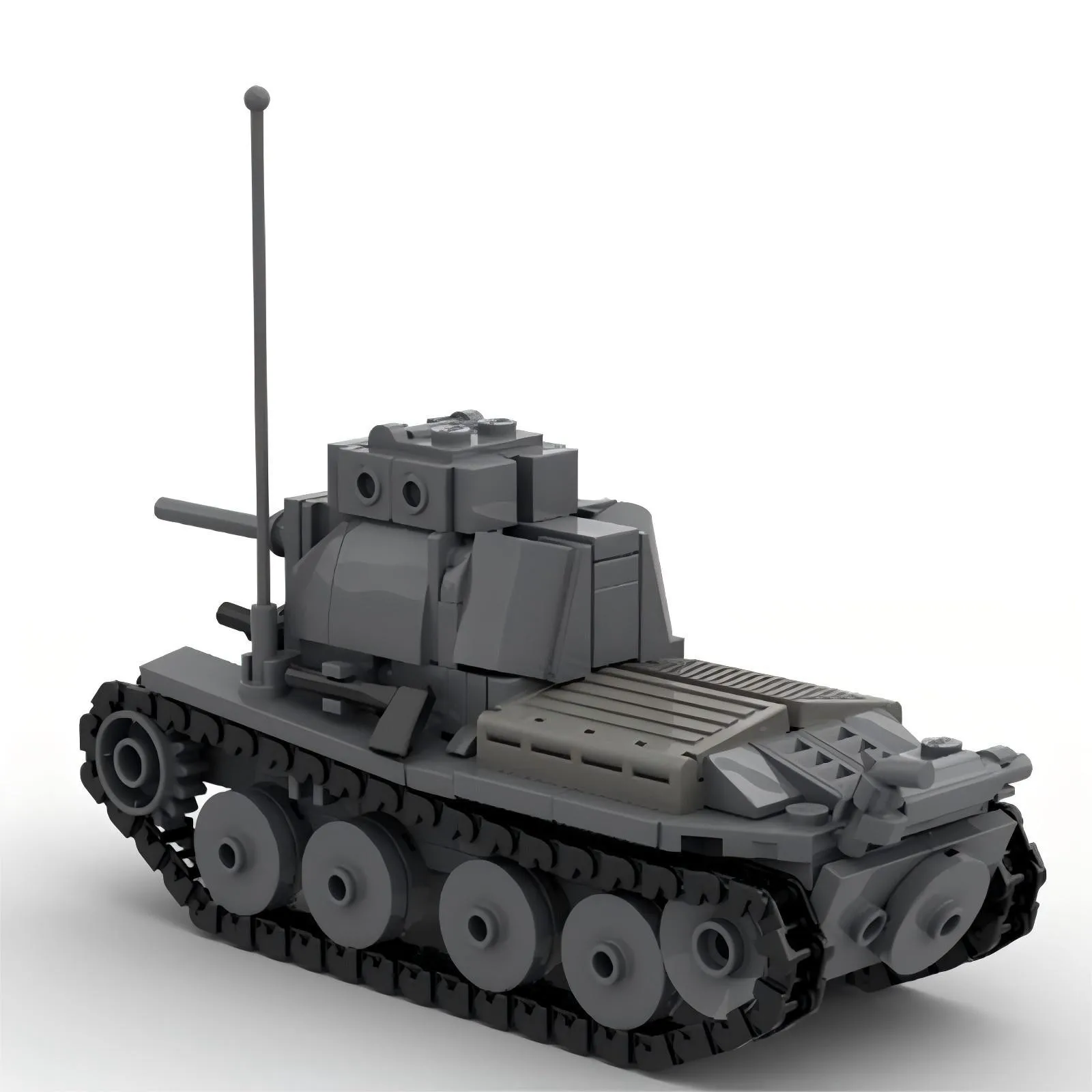 MOC Deutscher Leichter Panzer LT-38 Militärisches Gepanzertes Artilleriefahrzeug Bausteine Kinderpuzzle Spielzeug Modell Jungen Geburtstagsgeschenke – Detail 4