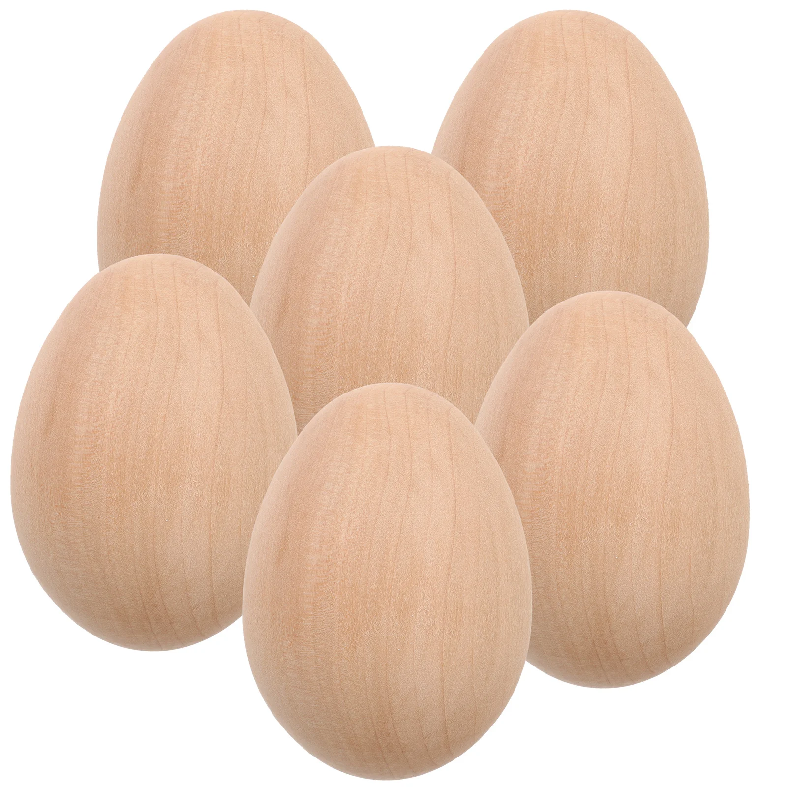 

6 Pcs Eggs Painting Unpainted Artificial for Craft Simulation Unfinished Faux Fake Wood