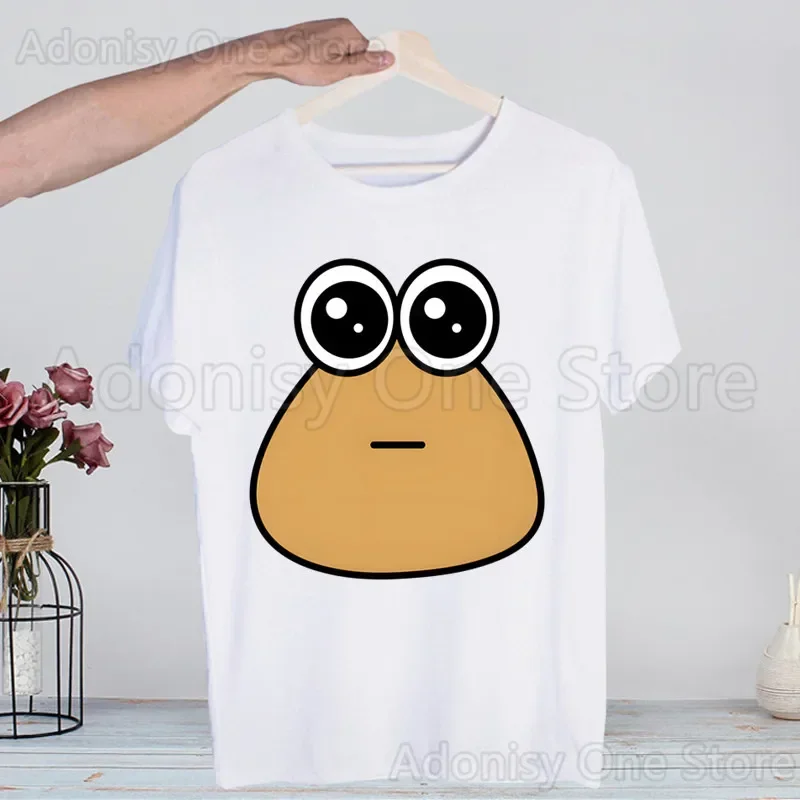 Pou Men Women T-shirt Tops Crew Neck Fitted Soft Manga Tshirt Tee Shirt Clothes T-shirt