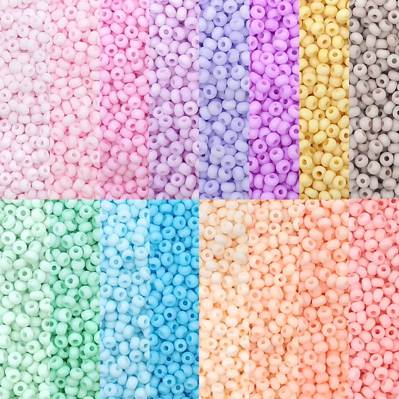 2mm 3mm 4mm Matowe koraliki szklane w kolorze makaronu 8/0 Jednolite okrągłe koraliki dystansowe do ręcznie robionej biżuterii DIY Akcesoria do tworzenia biżuterii