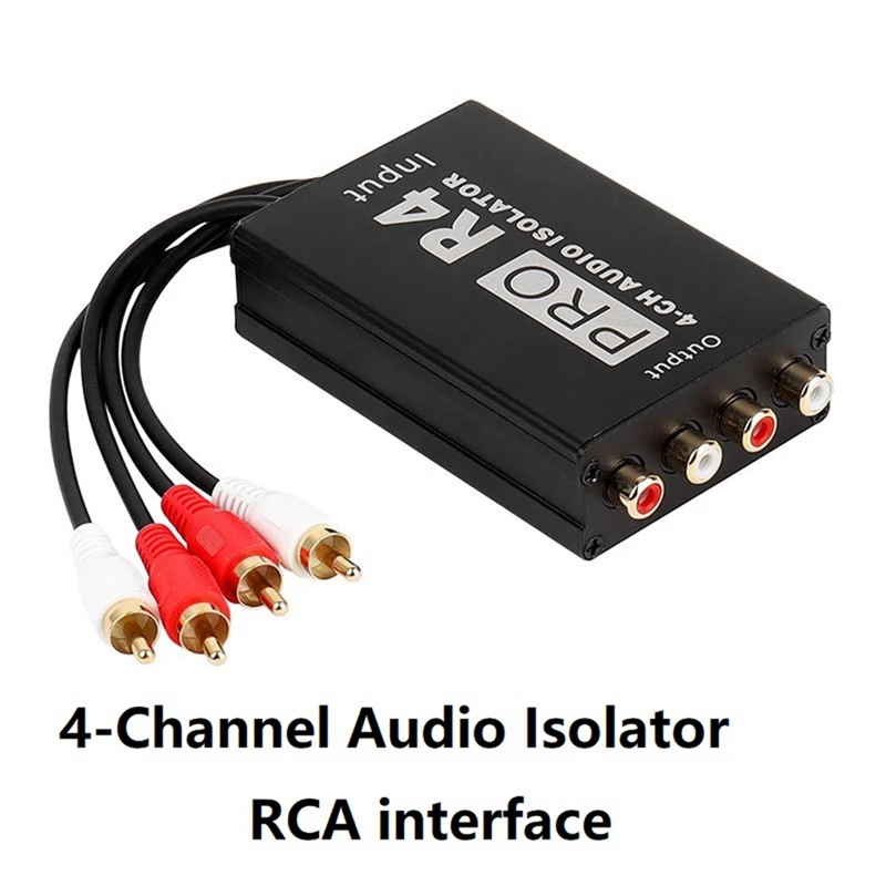 RCA 오디오 노이즈 아이솔레이터, 차량용 전류 어쿠스틱 노이즈 제거기, 커먼 그라운드 아이솔레이터, 4 채널