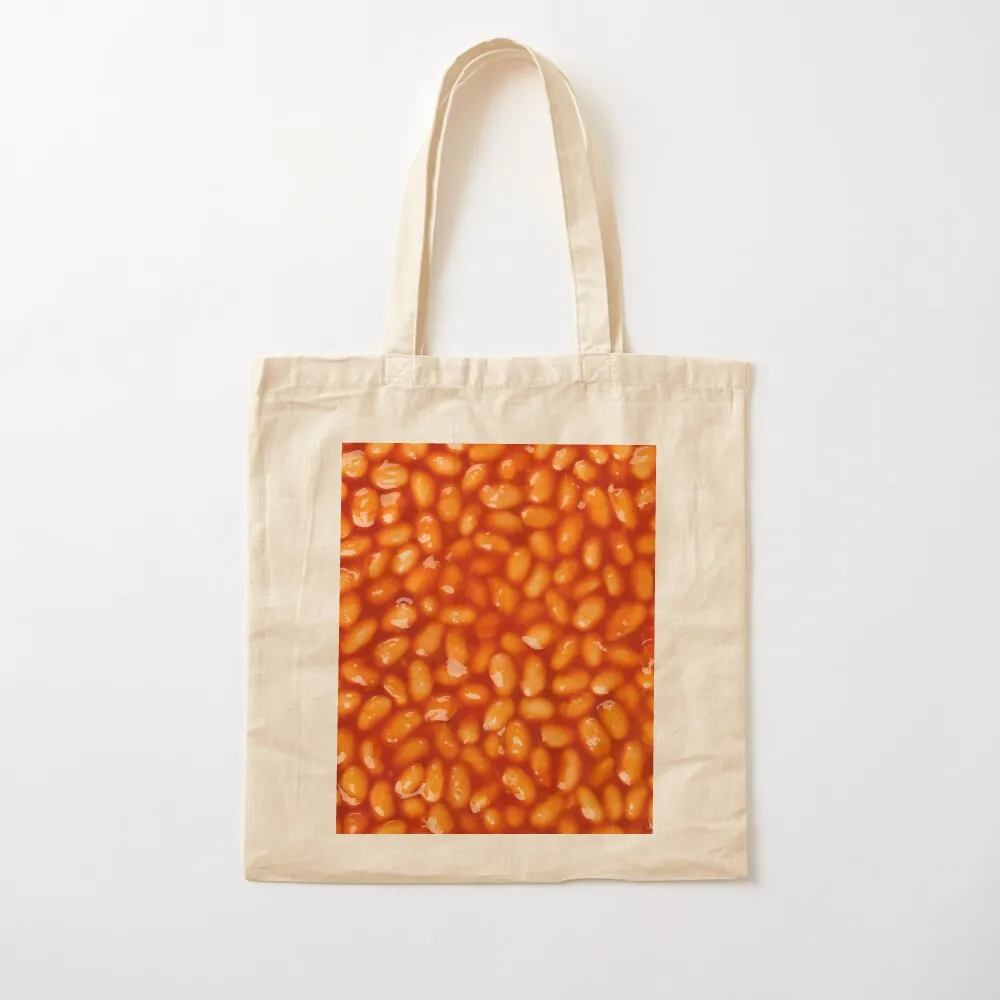 Baked Beans Funny Design Tasty mouth watering Baked Beans Cool Food Design Tote Bag sacs de shopping hand bags Canvas Tote Bag