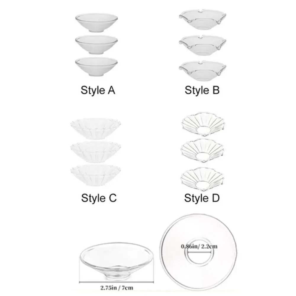 3 Piece Heat Resistant Glass Wax Catcher Tray Transparent Reusable Candle Drip Tray Ruffled Edge Candle Drip Protector