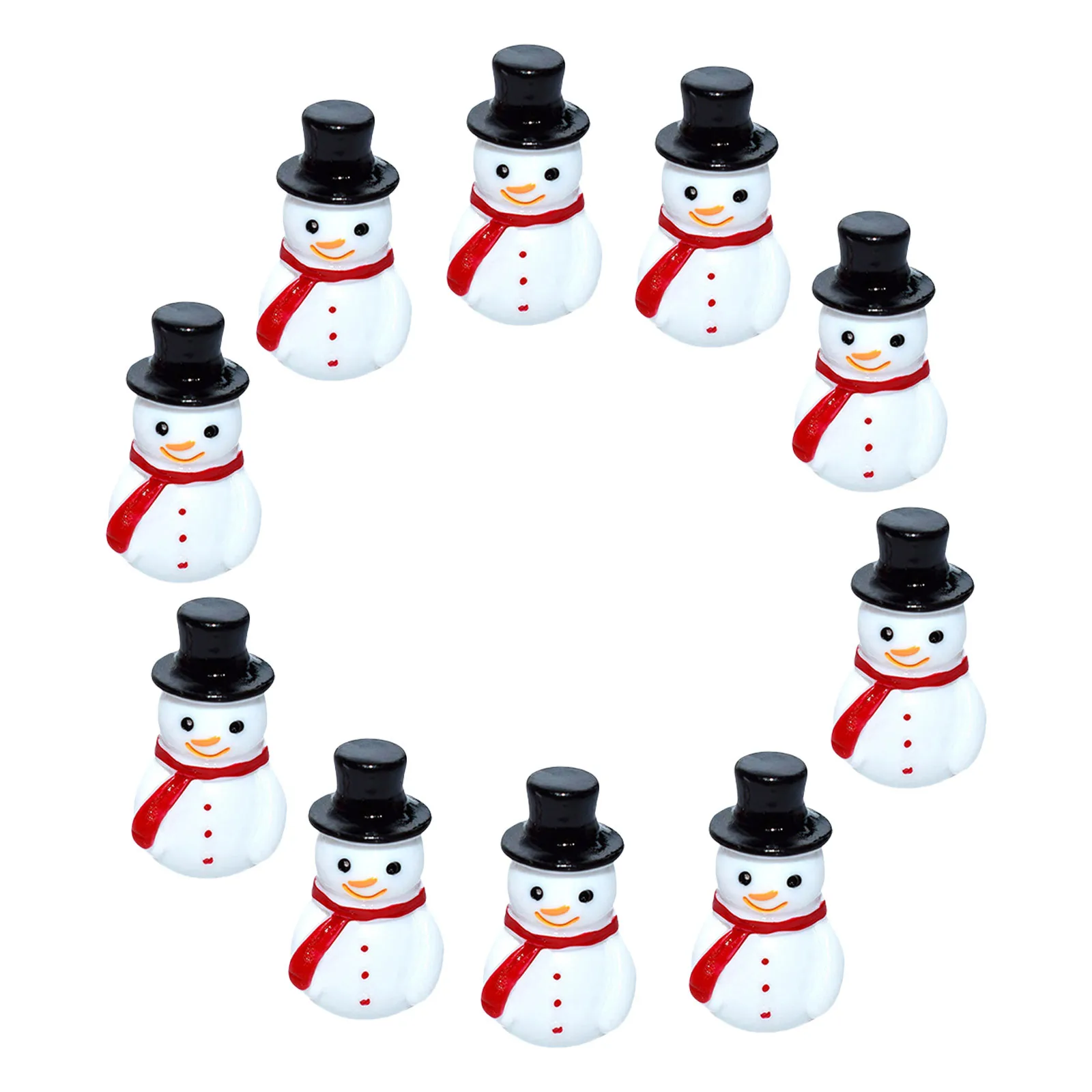 

10Pcs Mini Snowman Xmas Resin Craft Christmas Miniature Home Office Decoration Gift Christmas Mini Snowman Decor