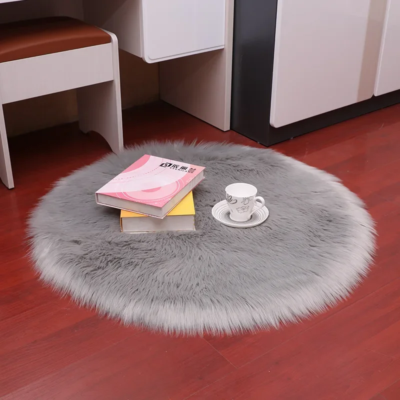 15 Colors Living Room Soft Round Fur Area Rugs Bedside Floor Cozy Shaggy Home Decor Plush Thick Bedroom Universal Sofa Modern