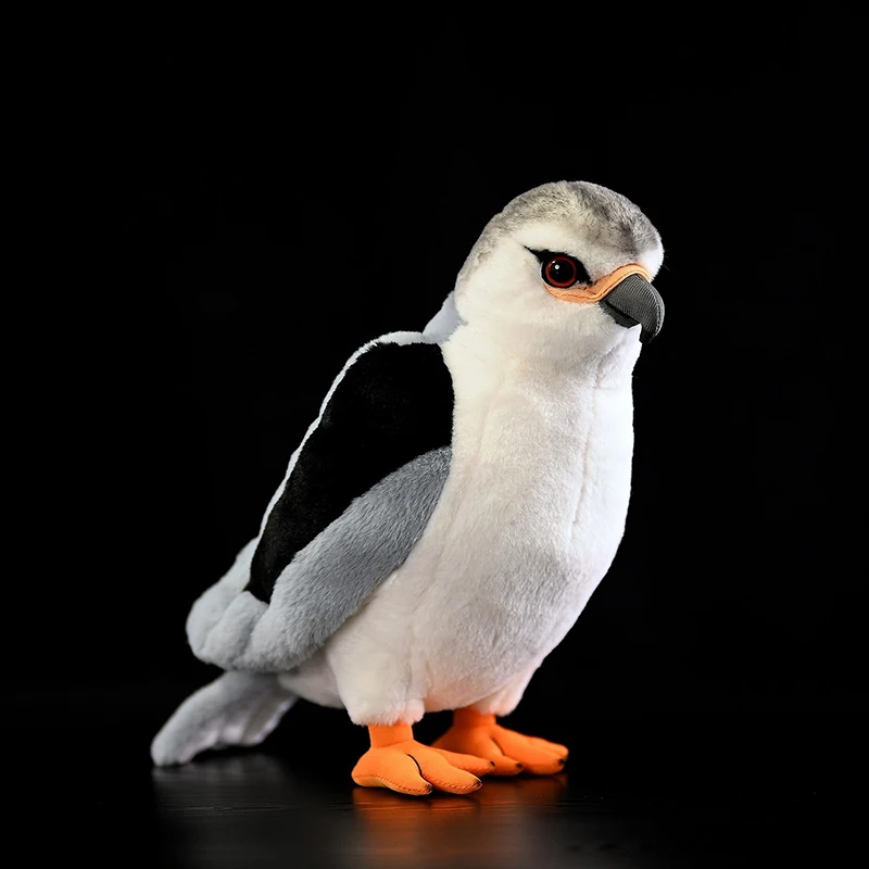 

Cute Black-winged Kite Stuffed Plush Toy Birthday Kids Gift Black-shouldered Kite Simulation Elanus caeruleus Lifelike Soft Doll