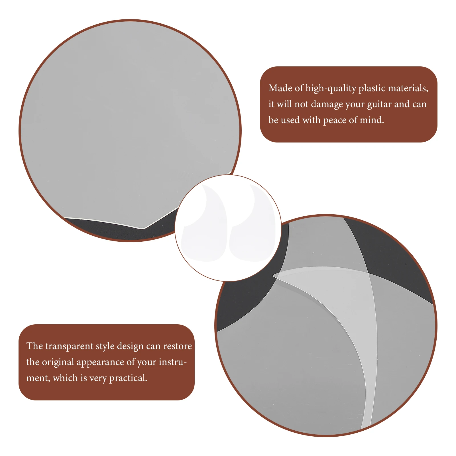 

2 pcs Transparent Guitar Sticker Anti- For 40 41 Inch Folk Acoustic Self-Adhesive Protective Plate