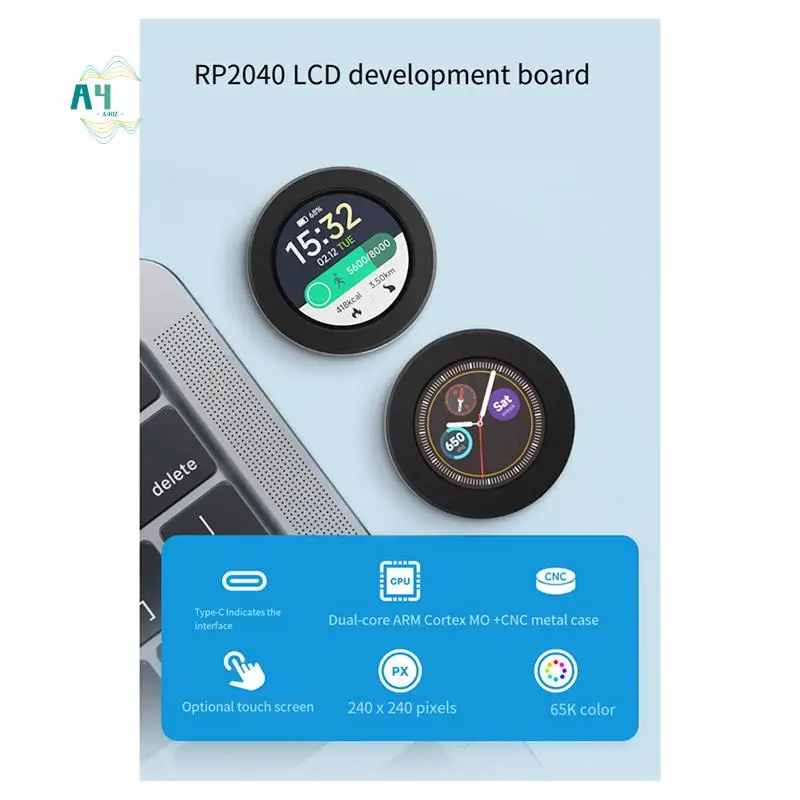 A40Z-RP2040 Microcontroller Development Board Voor Raspberry Pi 240X240 65K Kleur 1.28 Inch LCD Touchscreen