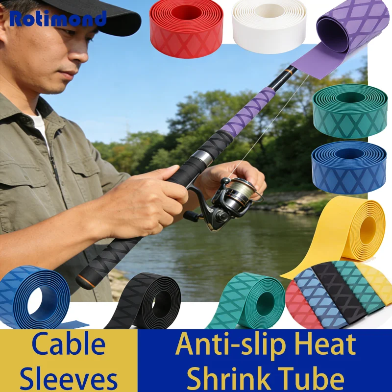 1m Anti-Slip Heat Shrink Tube Fishing Rods15/18/20/22/25/28/30/35/40/45mm Dia Handle Repair Sleeve Electrical Cable Protection