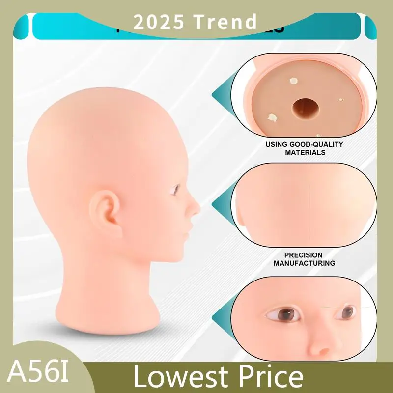 

Hot Sale Beauty Eyelash Extension Practice Training Head For Makeup Cosmetology Soft Silicone Mannequin Manikin Head With Mount
