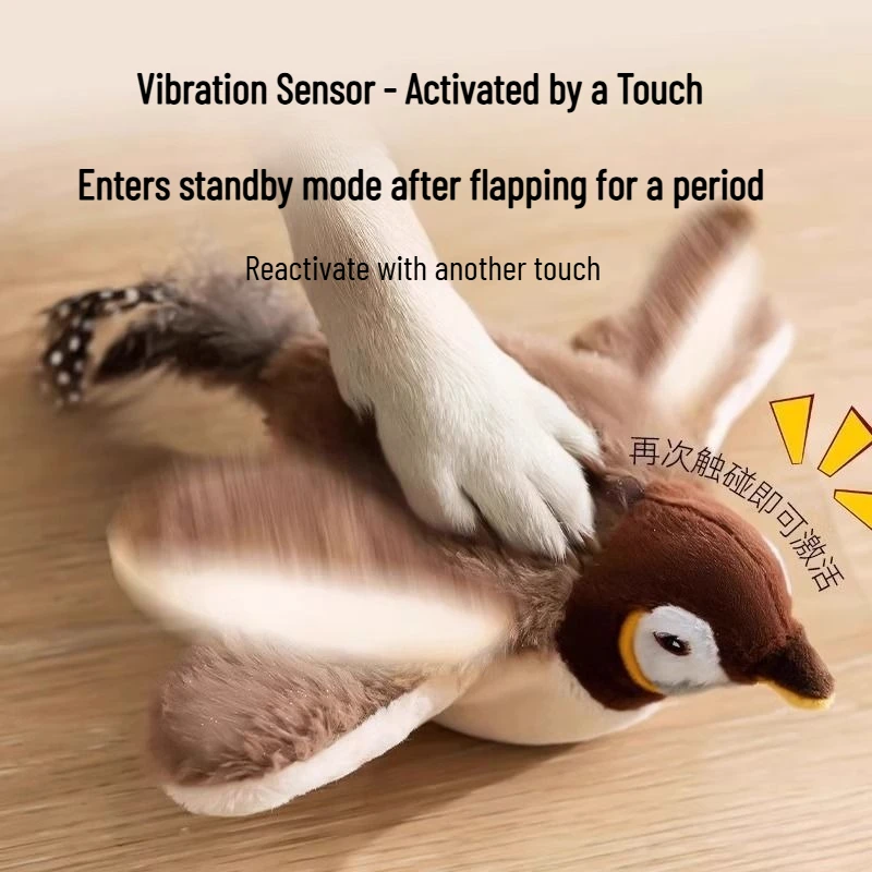 

Автоматическая игрушка для кошек, электрическая хлопчащая птица на палочке, интерактивная тизер для котенка для упражнений и развлечений, реалистичное перо