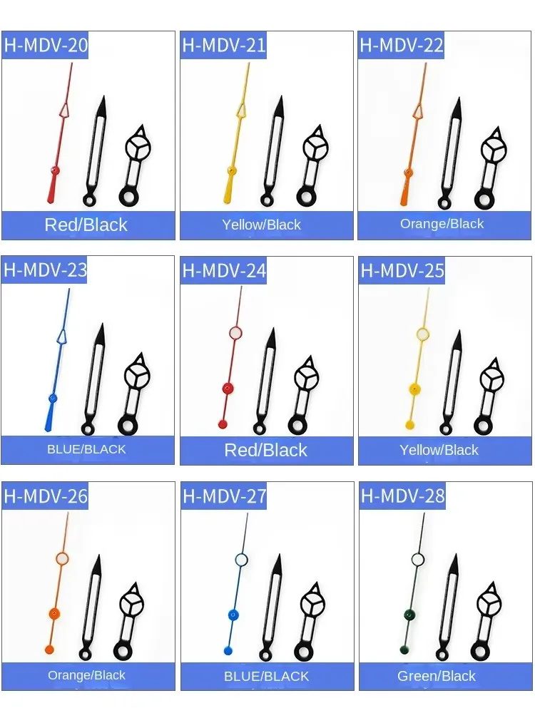 For Casio Swordfish Duro Dolphin MDV-106 Hand Pointer Blue/Green Hour Marker Watch Hands Green Luminous MDV106 Movement Parts