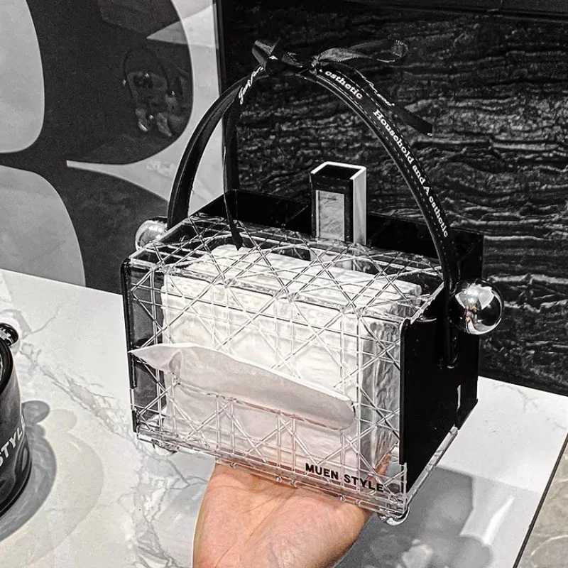 

Luxury Transparent Acrylic Tissue Box Living Room Bathroom Tissue Storage Container Nordic Home Living Room Decoration Gift