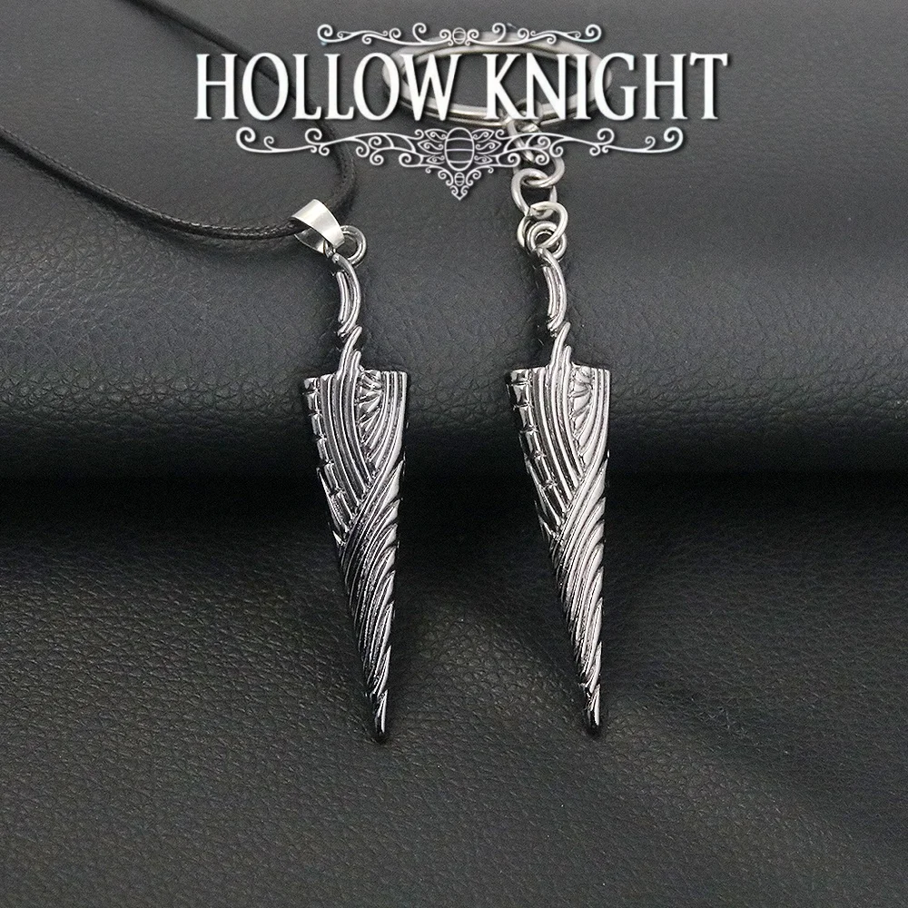 Porte-clés à ongles en os de chevalier creux, collier, épée à ongles Pure, pendentif en métal, bijoux Cosplay, cadeaux, nouveau jeu