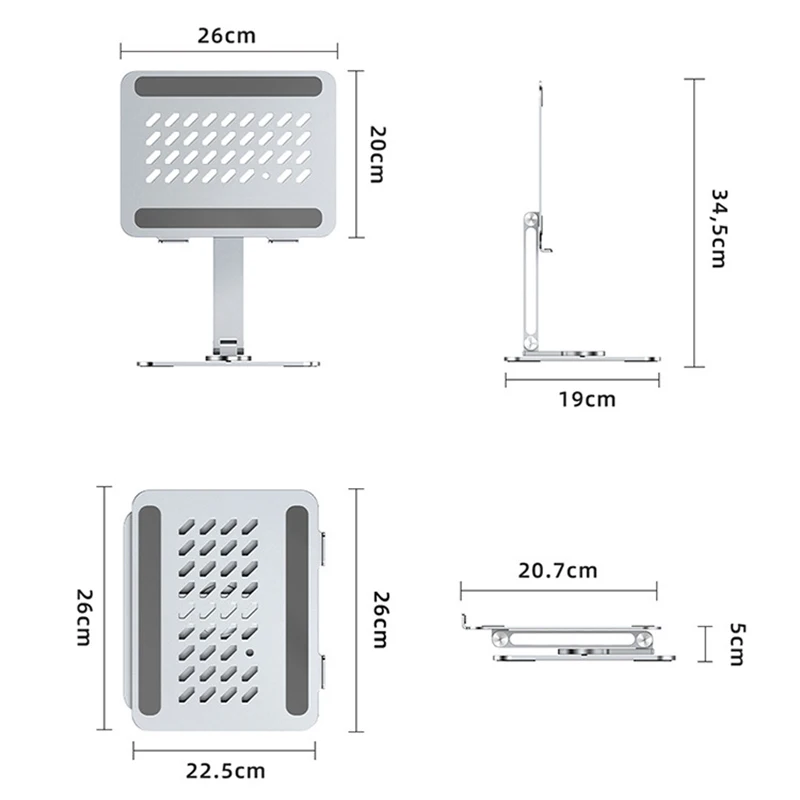 Yeni katlanabilir Laptop standı masaüstü heigh360 derece rotasyon soğutma Tablet bilgisayar alüminyum alaşım standı ped bilgisayar masası