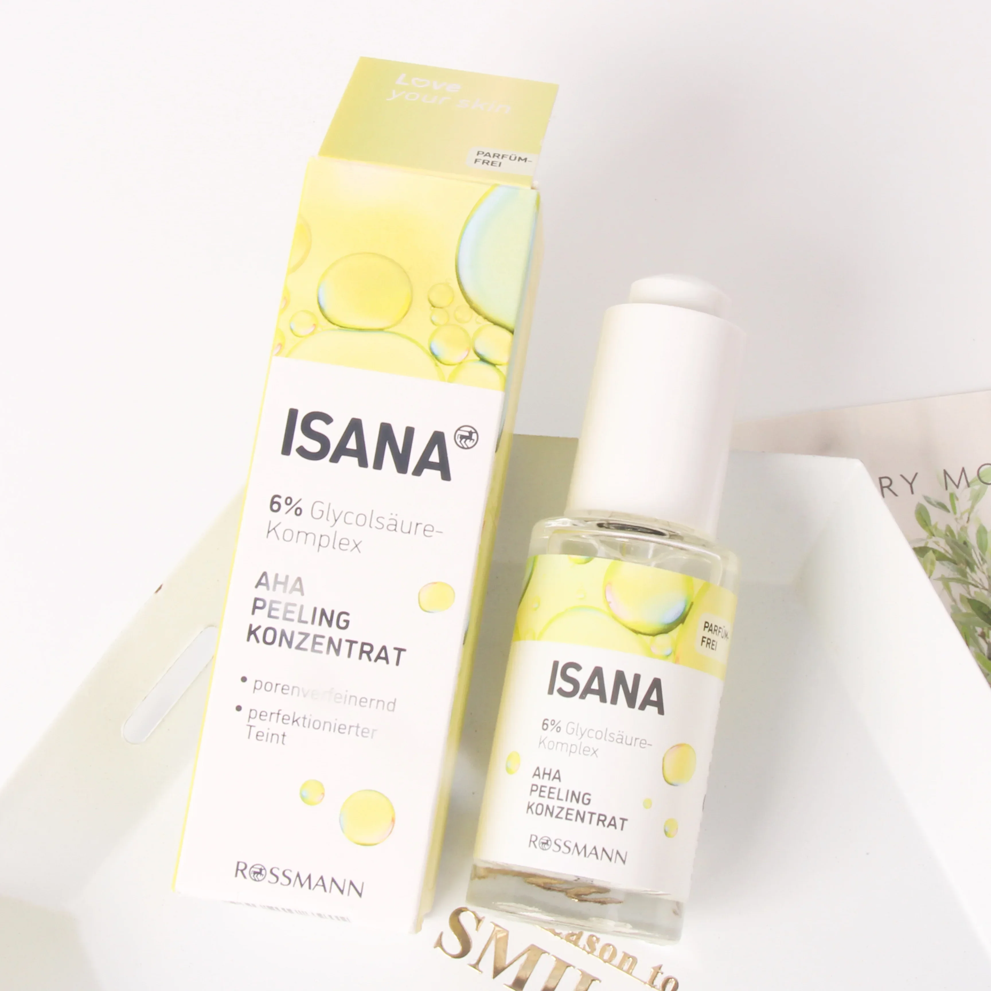 Original Germany Isana 6% AHA Fruit Acid Face Serum 30ml Acne-treatment Exfoliator Remove Blackheads Shrinking Cleansing Pores