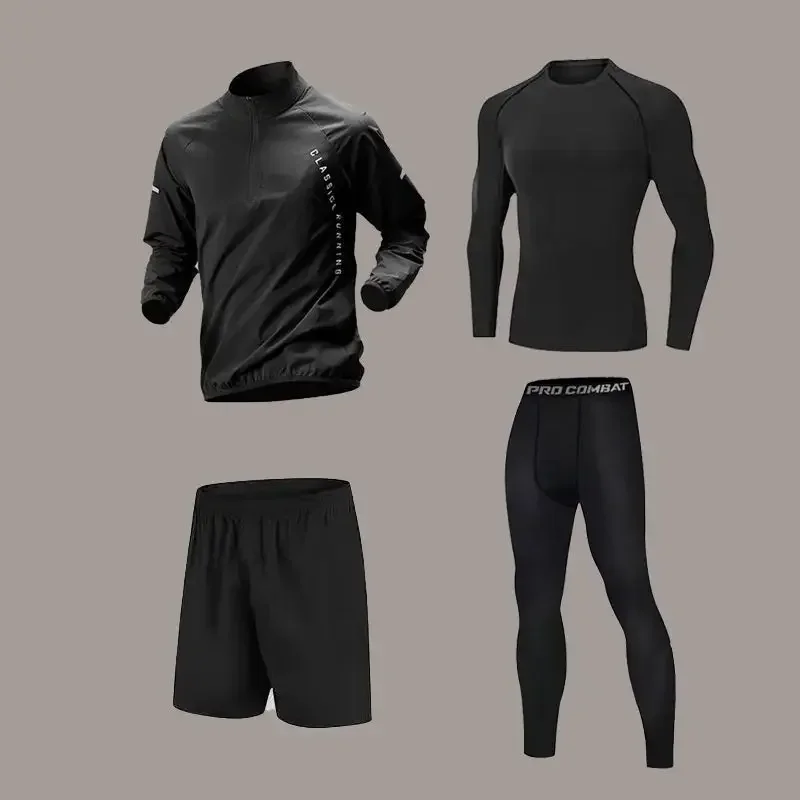 Men's Quick Drying Sports Suit Autumn Track and Field Zipper Training Running Fitness Long Sleeved Bicycle Breathable Sportswear image 3