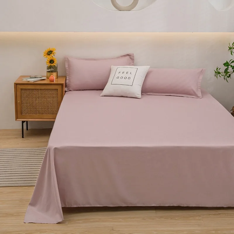 Drap de lit Simple en coton lavé, couleur unie, 1 pièce, pour dortoir d'étudiants, produit unique, couette, ensemble de trois pièces simple et Double, 2024 Ins