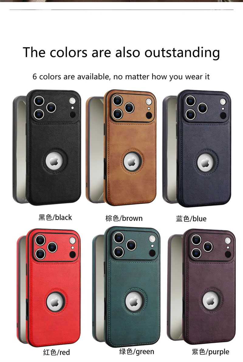 Luxury Leather Case for Apple iPhone 17 18 Pro Max 16e 15 14 13 12 11 16 Plus 18Pro Original Logo Silicone Lens Protect Cover