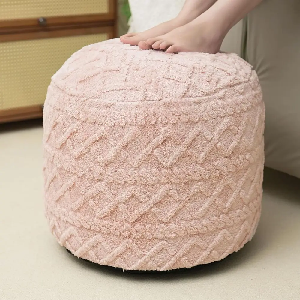 

Round Stued Pou Ottoman or oot Rest, aux ur Pous with oam Chunk illing, Storage Ottoman Pou oot Stool Cushion, 20 X 15 Inchloor