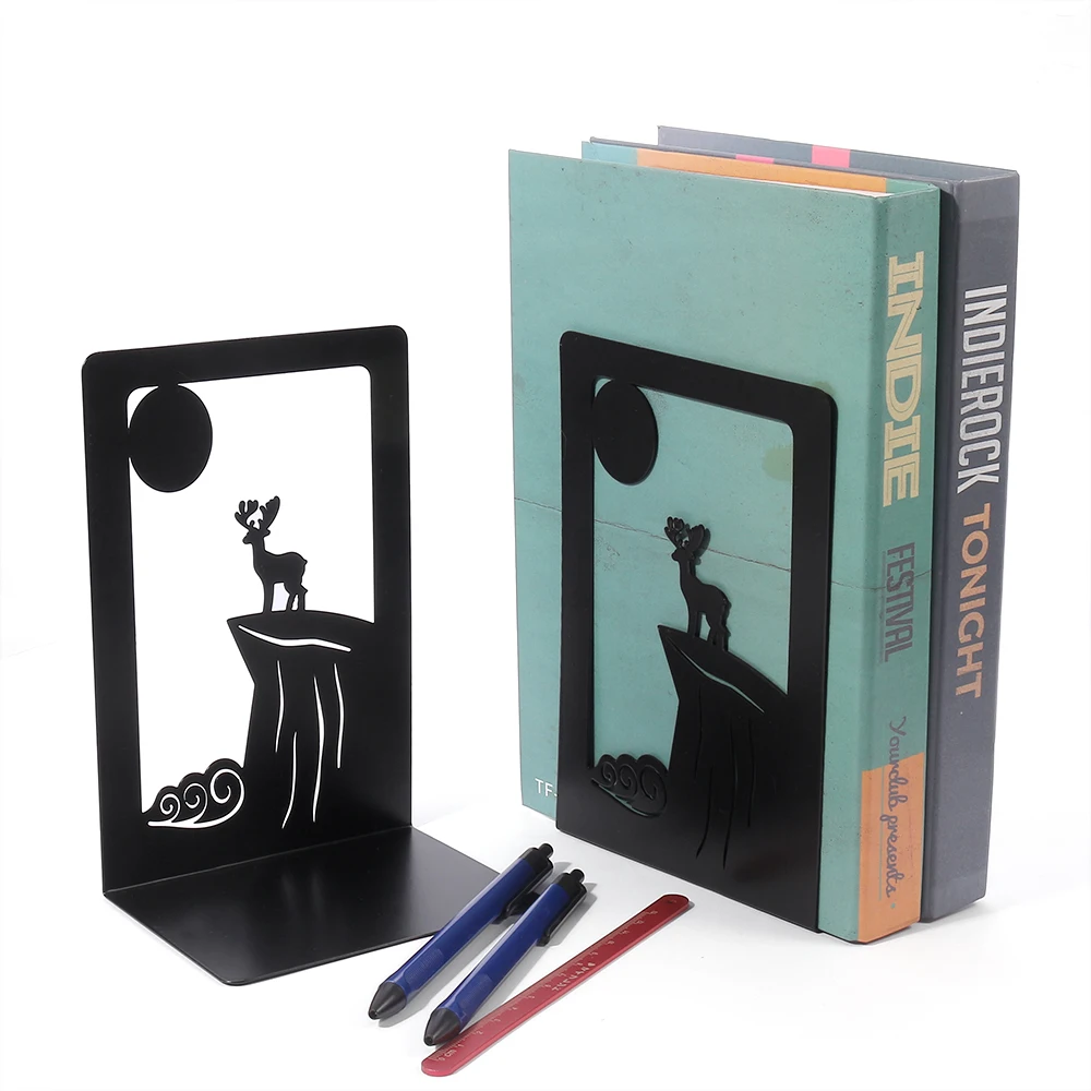 universal metal bookends para prateleiras livro termina non skid suporta book end holder heavy duty 01