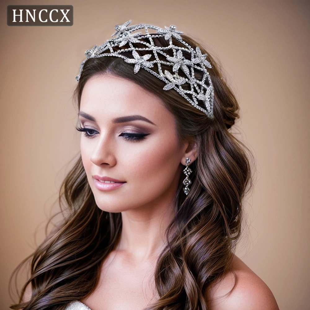 HNCCX Bling Rhinestone Floral Bridal Headband Wedding Hair Accessories Headdress bridesmaids Party Gift Headpiece CP464