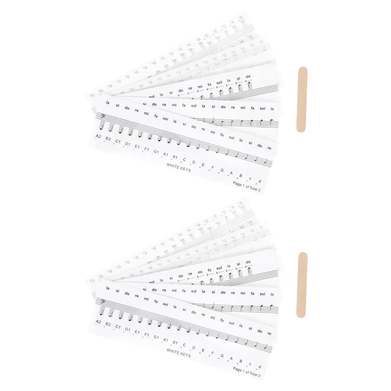 2Sets Piano Stickers Waterproof Durable No Fading Anti Sweat Wear Resistant Easy Stick Remove Professional Practical Design