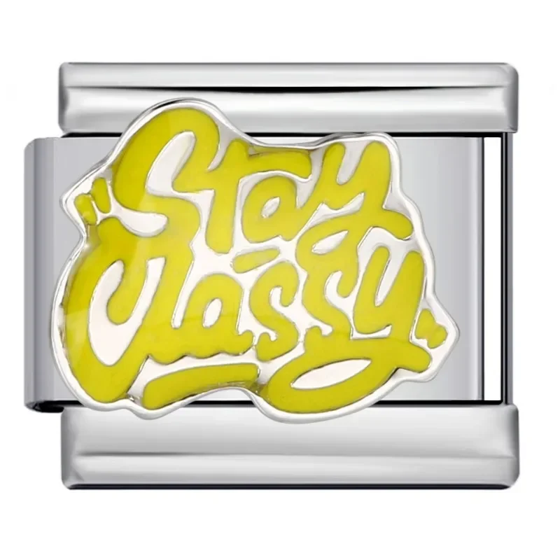 

Hot Selling Personalized English Phrases Italian Charm Fitted 9mm Modular Bracelet Fashionable Jewelry Stainless Steel