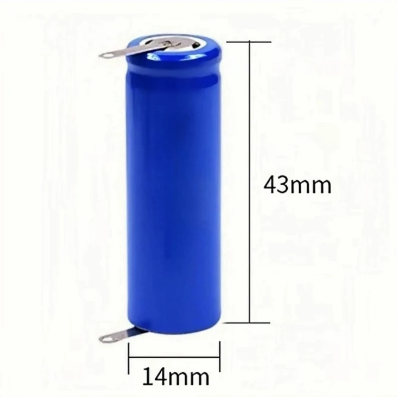 New 14430 3.7V 750mAh Replacement Battery with solder tabs for Shaver Speaker Flashlight Headlamp Walkie talkie E-Cigarette