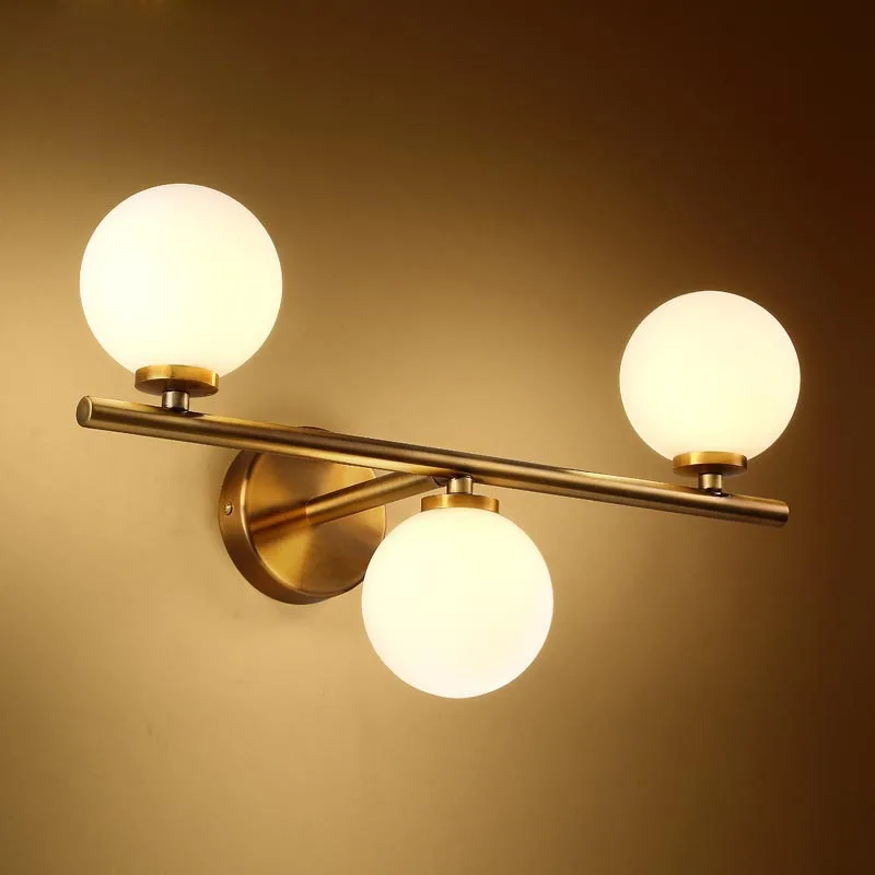 Nordic Glass Wall Lamp Aisle Corridor Bedside Hotel Bedroom Gold Magic Bean Electroplating Wall Lamp