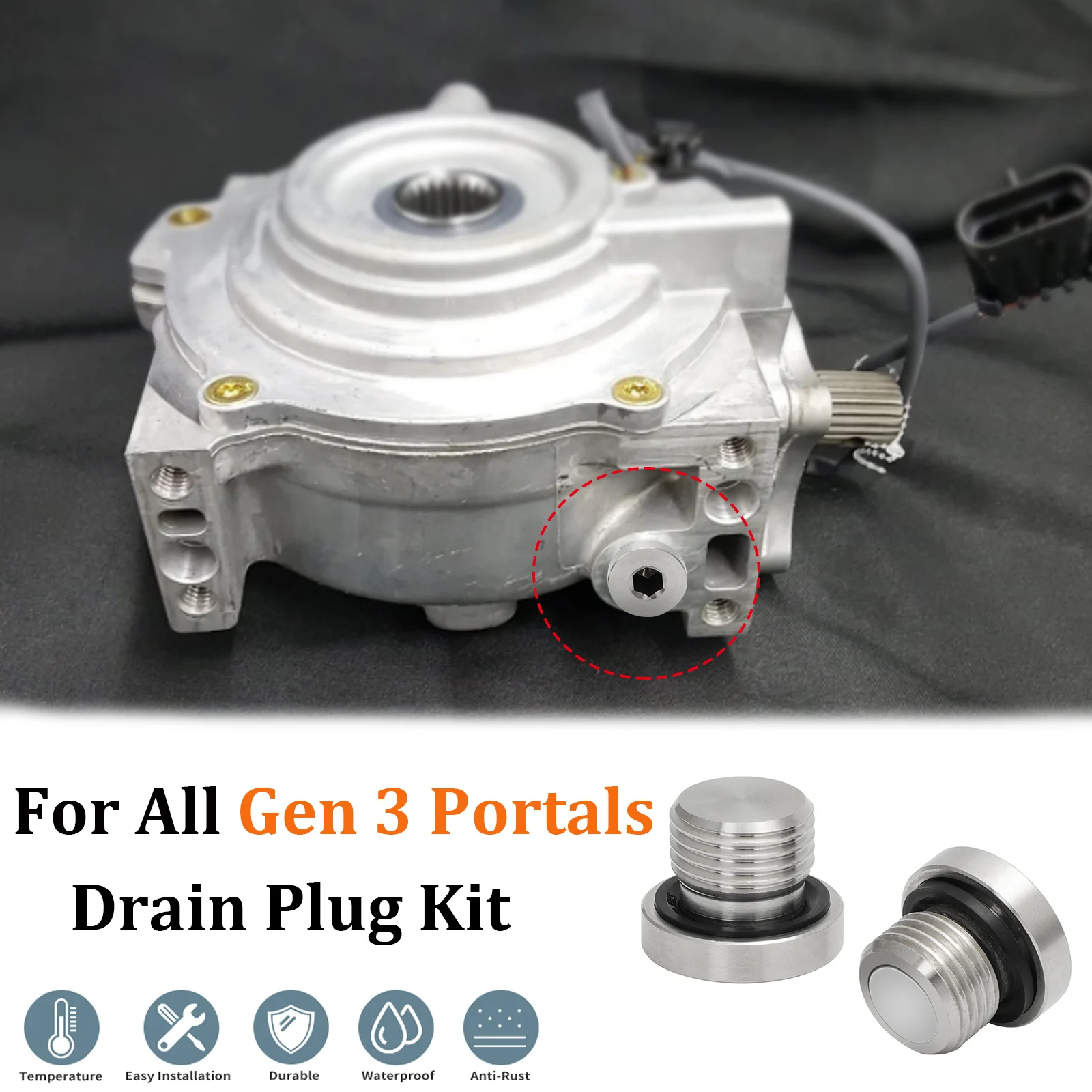 2PCS Front Differential Fill And Drain Plug Kit For All Gen 3 Portals Polaris RZR Ranger 570 950 1000 XP