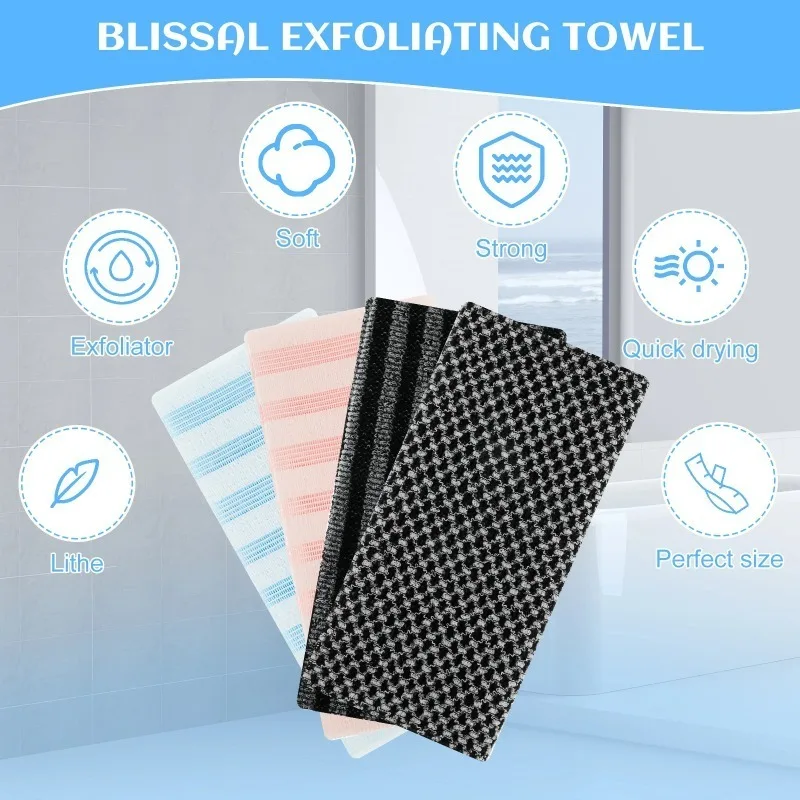 Japanese Nylon Exfoliating Back Rubbing Wash Cloth Body Scrub Towel Shower Sponge Bathroom Accessories