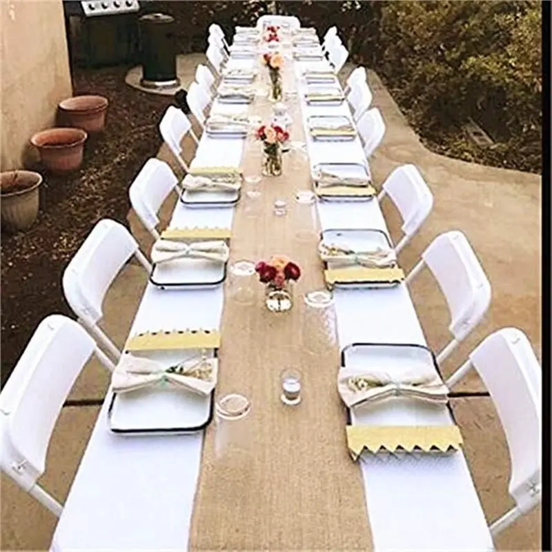 IALJ-Jute Burlap Table Runner 12'' Wide X 5 Yards Long Burlap Fabric Roll Perfect For Weddings, Table-Runners, Decorations & Cra