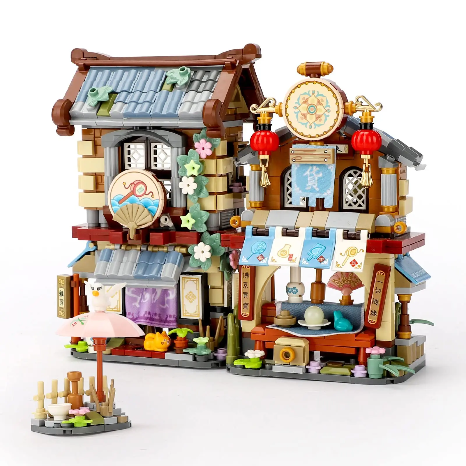 970Pcs Grocery Store Street View Mini Building Blocks Model MOC Creative Building Sets for Boys Architecture Toy Gifts for Kids