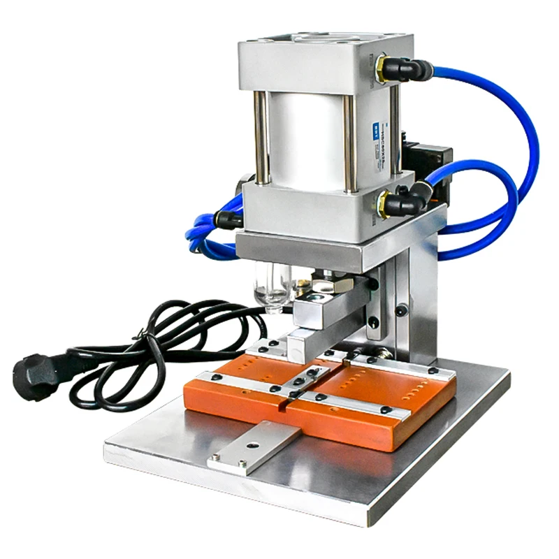 pneumatic pressure computer cable crimping machine, gray and white cable crimping machine