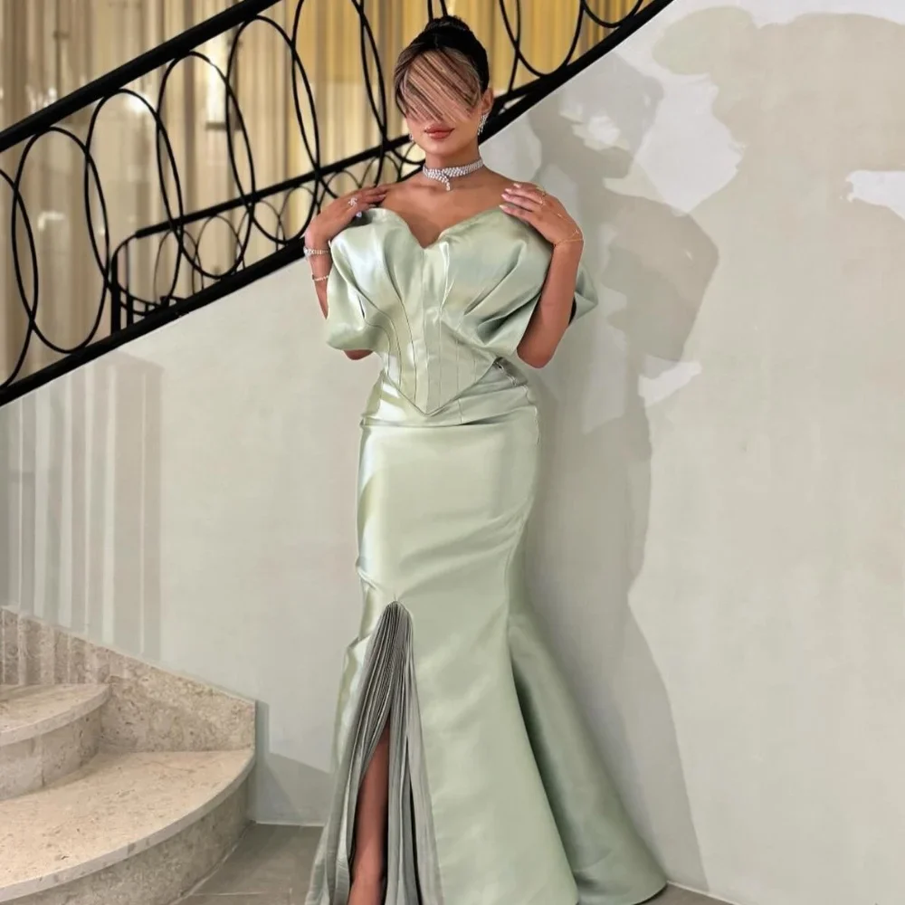 

Customized Sexy High Quality Classic Pleat Ruched Mermaid Off-the-shoulder Long Dresses Bespoke Occasion Dresses Sizes Available