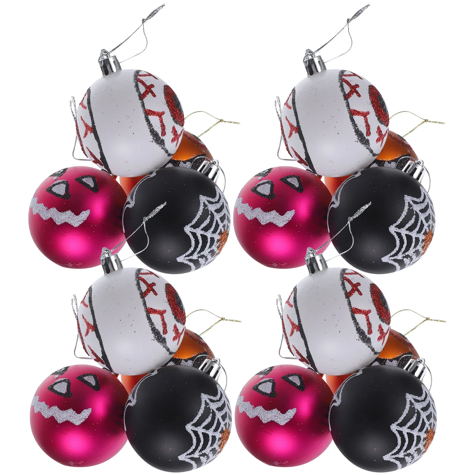 

12Pcs Halloween Hanging Balls Decor Set Plastic Ornament Pendants for Home Office Cafe Hotel Party Atmosphere Party Supplies