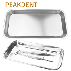 1pcs Dental Tray Stainless Steel Medical Surgical Tray For Instruments Metal Square Plate Dental Medical Device Supplies Tray
