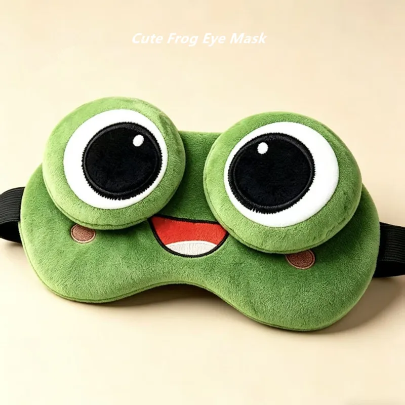 Cute Frog Design Sleep Eye Mask Light Blocking Breathable Travel Eyeshade for Comfortable Sleep Safety Goggle