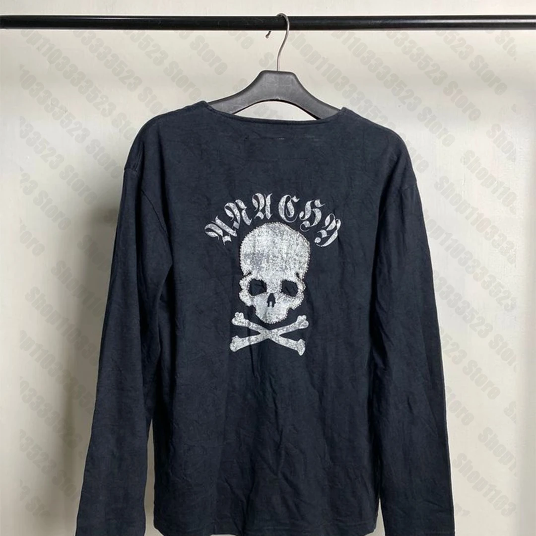 Emo Winter Herbst Tees Harajuku Y2k Schädel Grafik Lange-sleeve Tees Trashy Fee Brief Muster Longsleeve Tops Punk mädchen kleidung