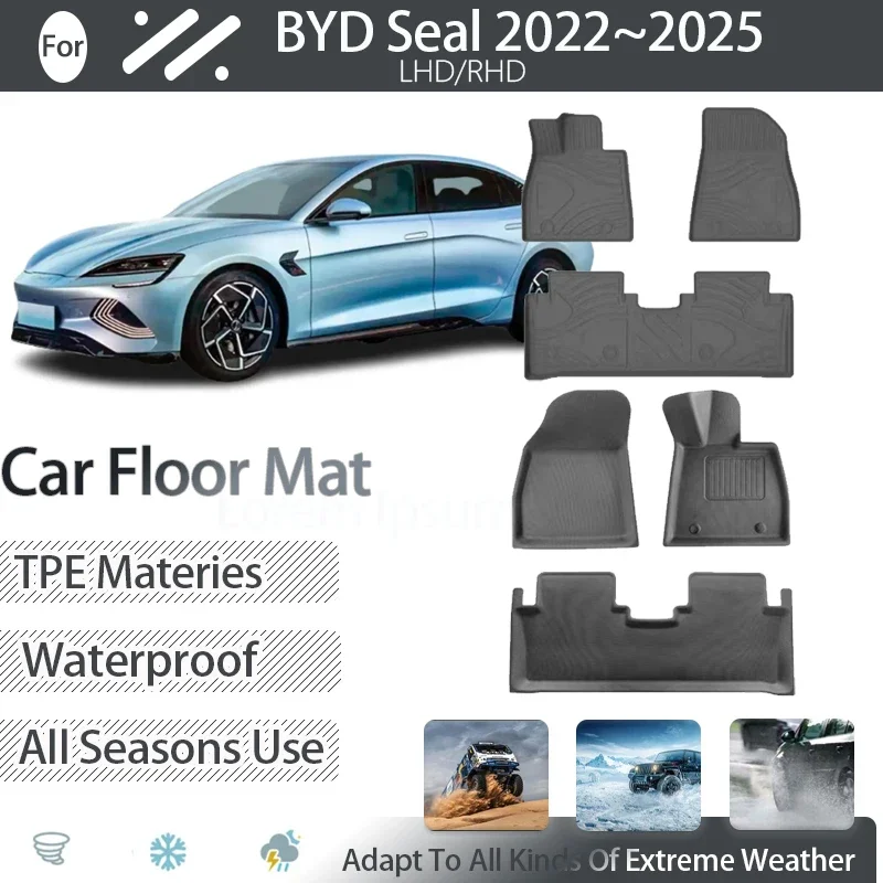 

TPE Car Floor Mats For BYD Seal 2022 2023 2024 2025 Waterproof Pad Foot Carpet Floor Cover LHD RHD Rug Auto Interior Accessories