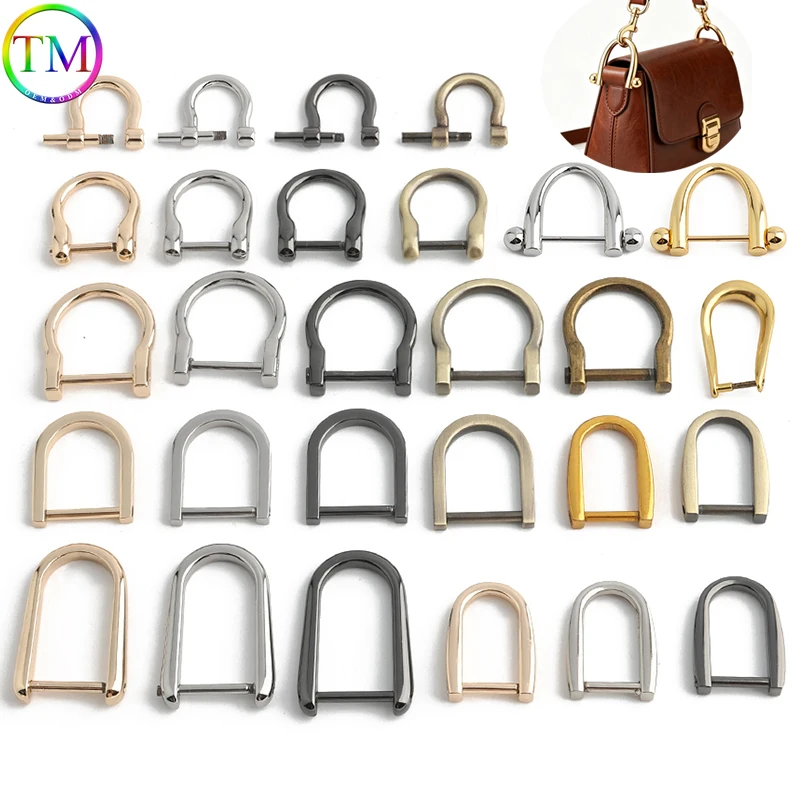 10pcs Metal Detachable Removable Open Screw D Ring Buckle Shackle Clasp For Leather Craft Bag Strap Belt Handle Shoulder Webbing
